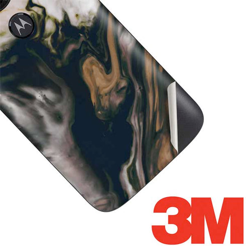 Copper and Black Marble Ink Moto E5 Play Skin